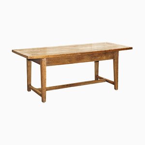 Mesa de comedor de refectorio French Burr Fruitwood