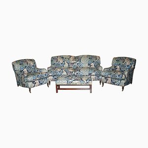 William Morris Sofa Armchair Suite by George Smith Howard & Sons, Set of 4
