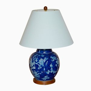 Lampada in porcellana blu cobalto e bianca di Ralph Lauren