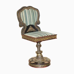 Chinese Dragon Gem Encrusted Captains Chair, 1880s