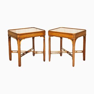 Vintage English Mahogany Thomas Chippendale Side Tables, 1960s, Set of 2