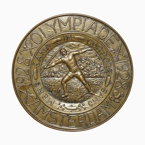 Plaque Suspendue Javalin pour Homme, Amsterdam Olympic Memorabilia, 1928