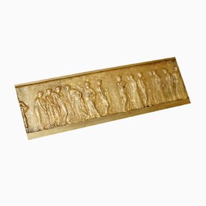 Gold Gilt Bronze Rectangular Grand Tour Roman Frieze Plaque, 1890s