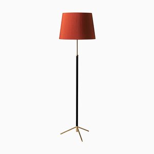 Hall Foot G1 Floor Lamp in Red and Brass by Jaume Sans