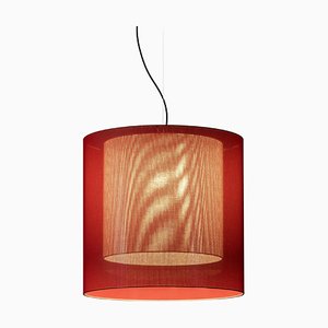 Lampe à Suspension Moaré LM Rouge et Blanc par Antoni Arola