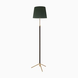 Green and Brass Pie de Salón G3 Floor Lamp by Jaume Sans