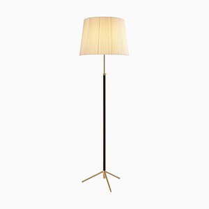 Lampadaire Pie de Salón G1 en Naturel et Laiton par Jaume Sans