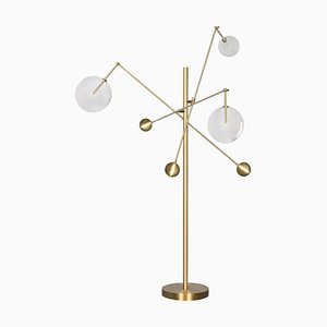 Milan 3 Arms Brass Floor Lamp by Schwung