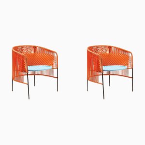 Orange Mint Caribe Lounge Chairs by Sebastian Herkner, Set of 2