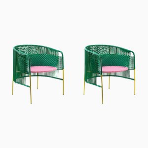 Fauteuils Caribe Verts par Sebastian Herkner, Set de 2