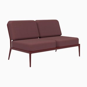 Ribbons Burgundy Double Central Sofa by Mowee