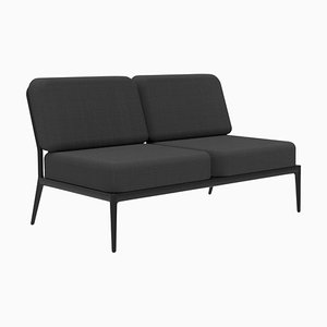 Ribbons Black Double Central Sofa by Mowee