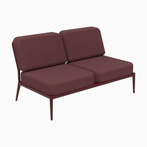 Nature Burgundy Double Central Modular Sofa by Mowee