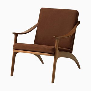 Lean Back Lounge Chair in Nabuk Teak by Warm Nordic