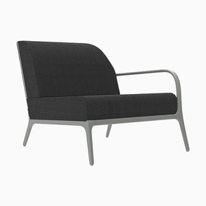 Xaloc Left 90 Silbernes Sofa von Mowee