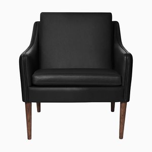 Fauteuil Mr. Olsen en Noyer et Cuir Noir par Warm Nordic