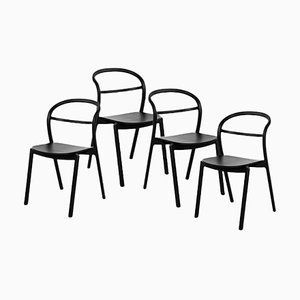 Chaises Kastu Noires par Made by Choice, Set de 4