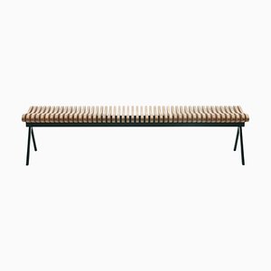 Small Perlude Oak Bench by Caroline Voet