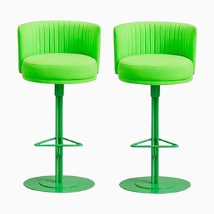 Green Athens Stools by Pepe Albargues, Set of 2