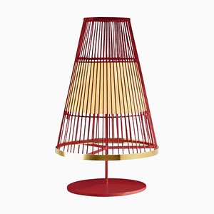 Lipstick Up Table Lamp with Brass Ring by Dooq