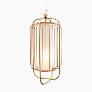 Brass and Salmon Jules II Suspension Lamp by Dooq