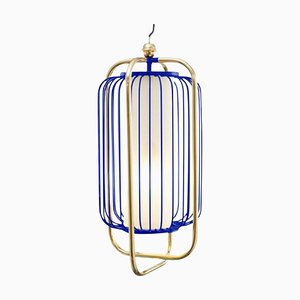 Brass and Cobalt Jules II Suspension Lamp by Dooq