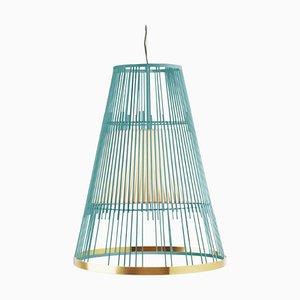 Mint Up Suspension Lamp with Brass Ring by Dooq