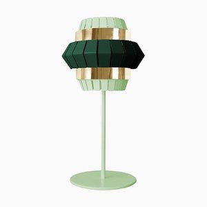 Dream and Moss Comb Tischlampe mit Messingring von Dooq