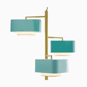 Gold and Mint Carousel I Suspension Lamp by Dooq