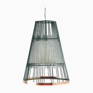 Moss Up Suspension Lamp with Copper Ring by Dooq