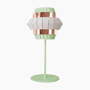 Ivory and Dream Comb Table Lamp with Copper Ring by Dooq