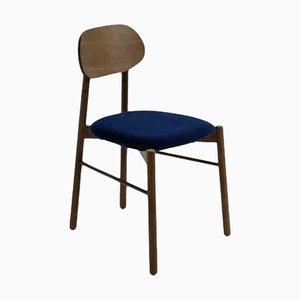 Bokken Upholstered Chair in Caneletto and Blue by Colé Italia