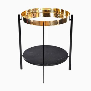 Marquina Marmor Deck Table aus Messing & Schwarz von Oxdenmarq