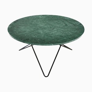 Grüner O Table aus Indio Marmor & schwarzem Stahl von Oxdenmarq