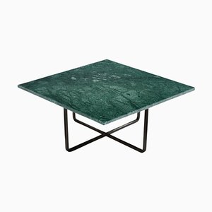 Table Medium Ninety en Marbre Vert Indio et Acier Noir par OxDenmarq