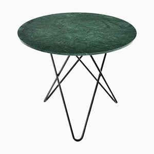Green Indio Marble and Black Steel Dining Table by OxDenmarq