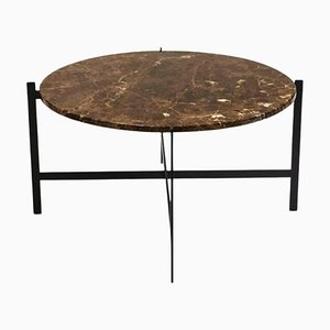 Großer brauner Emperador Marmor Deck Table von OxDenmarq