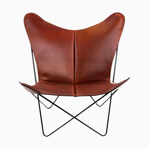 Chaise Trifolium Cognac et Noire par OxDenmarq