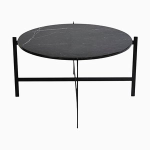 Large Black Marquina Marble Deck Table by OxDenmarq