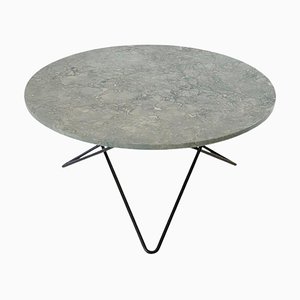 Table O en Marbre Gris et Acier Noir par OxDenmarq