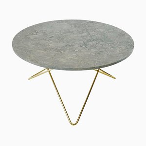 Grey Marble and Brass O Table by OxDenmarq