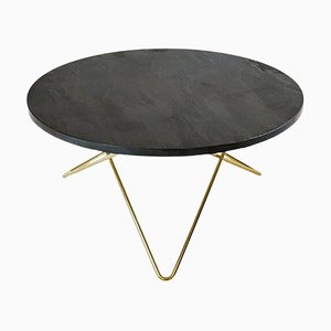 Black Slate and Brass O Table by OxDenmarq