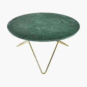 Green Indio Marble and Brass O Table by OxDenmarq