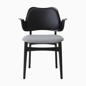 Gesture Chair in Black Beech with Minty Grey Black Leather by Warm Nordic