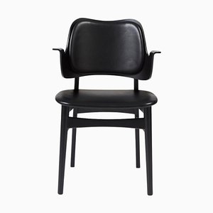 Gesture Chair aus Teak & Geölter Eiche mit schwarzem Leder von Warm Nordic