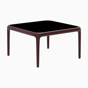 Xaloc Burgundy Coffee Table 50 with Glass Top by Mowee