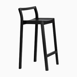 Halikko Stool with Backrest in Black by Made by Choice