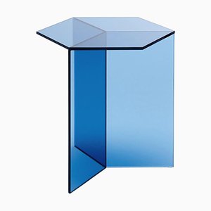 Mesa de centro Isom alta de vidrio transparente de Sebastian Scherer