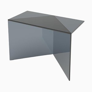 Table Basse Poly Carrée en Verre Transparent Noir par Sebastian Scherer