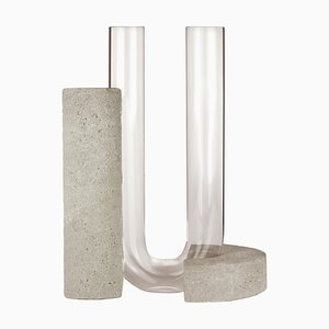 Grau geräucherte Cochlea Della Consapevolezza Soils Edition Vase von Coki Barbieri